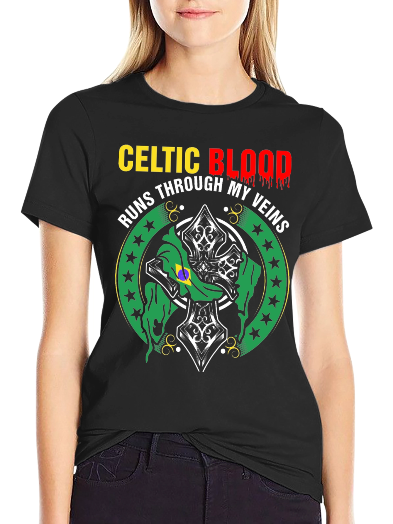 Celtic Blood T-Shirt - Runs Through My Veins Design
