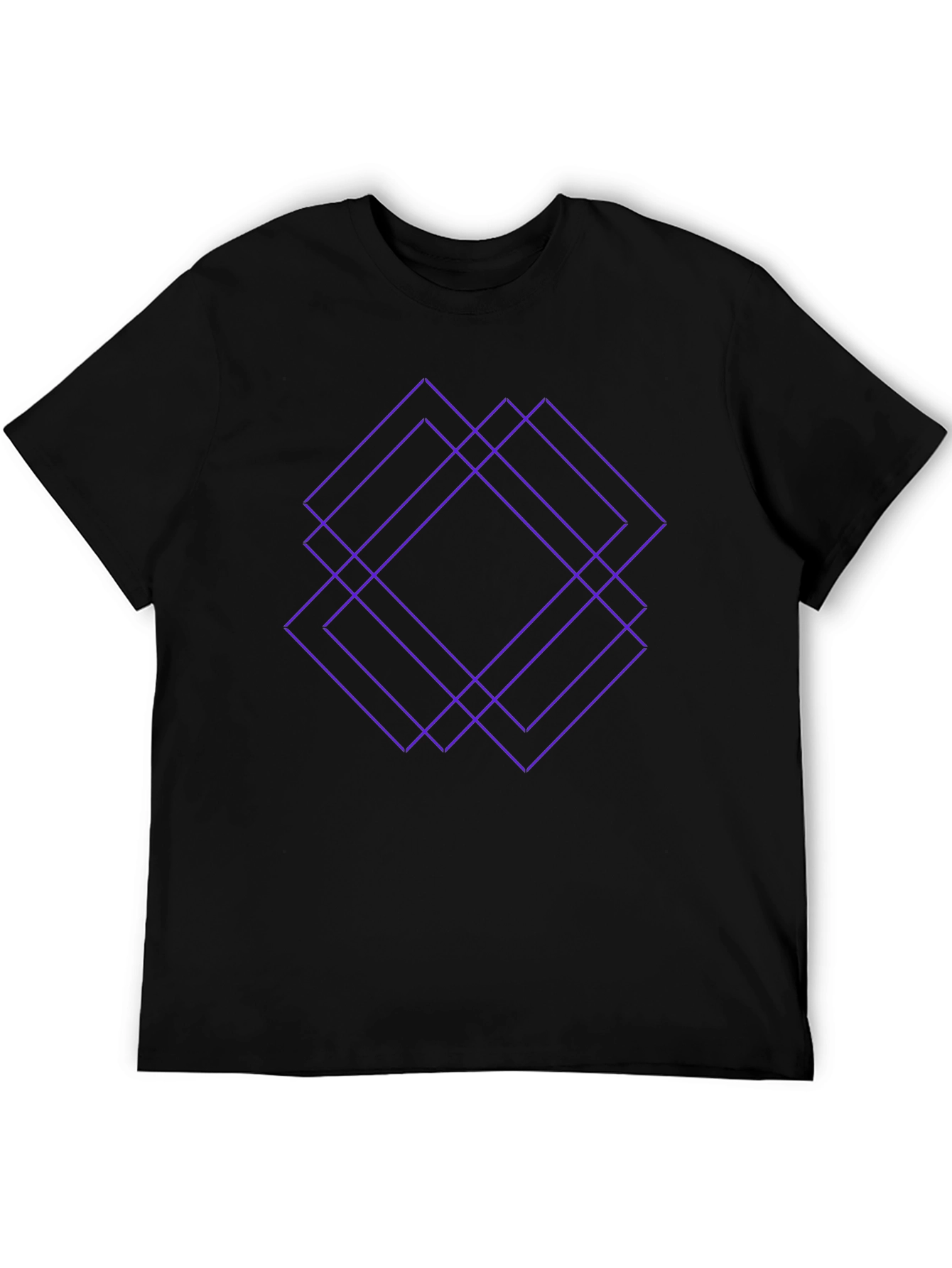 Geometric Square Graphic Tee - Modern Casual Style