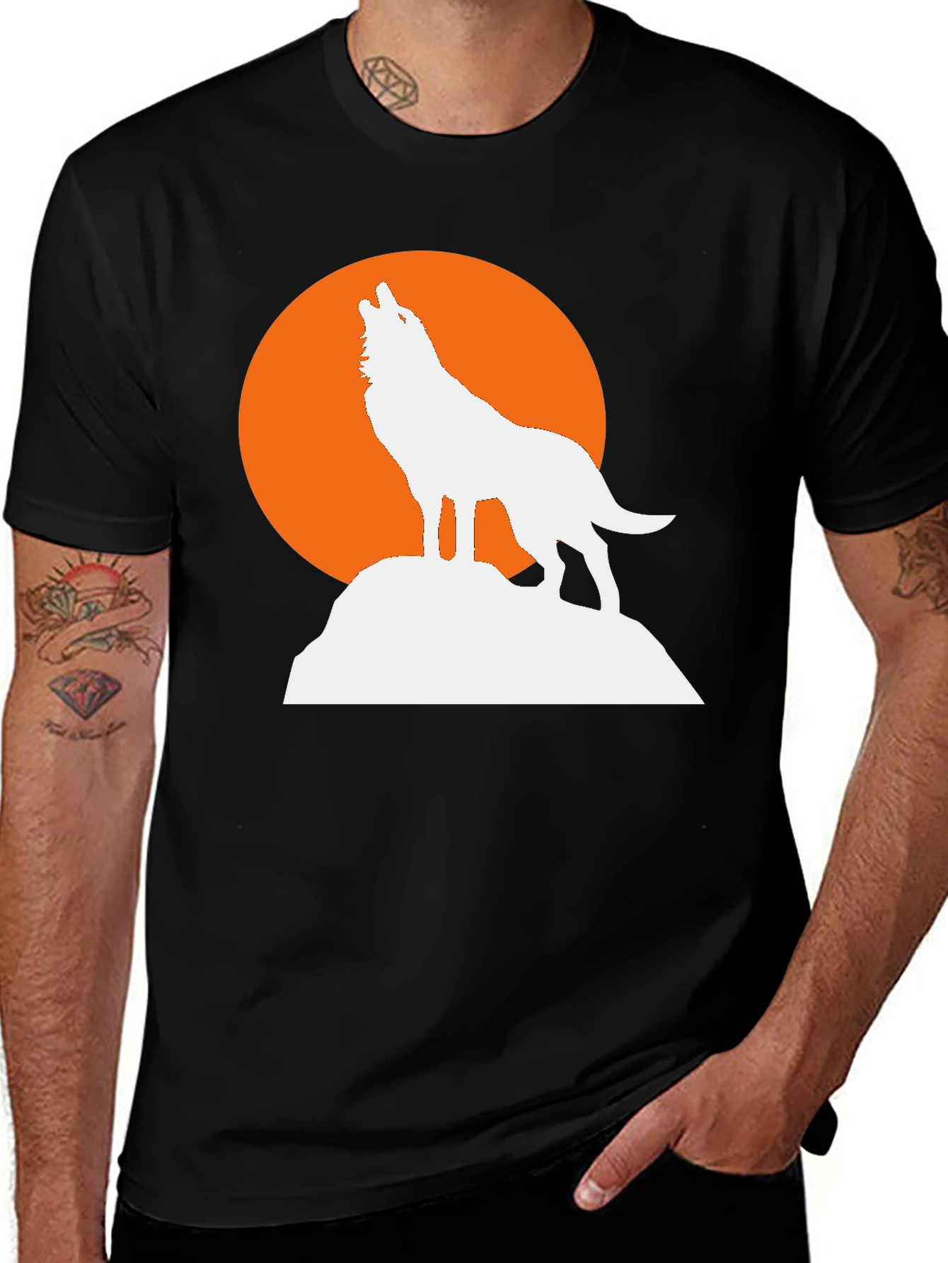 Wolf Moon Graphic Tee - Mens Black T-Shirt