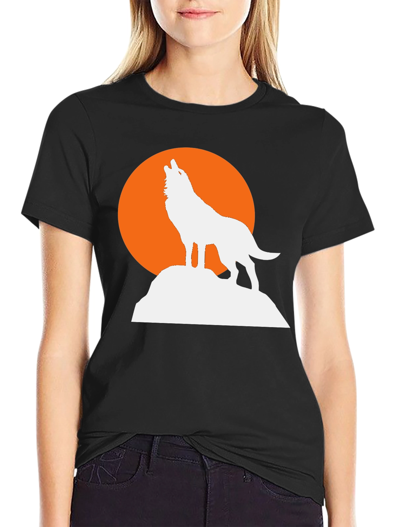 Wolf Moon Graphic Tee - Mens Black T-Shirt