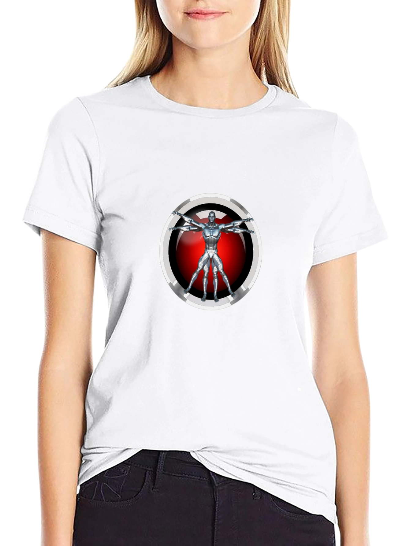 Vitruvian Robot T-Shirt - Sci-Fi Style
