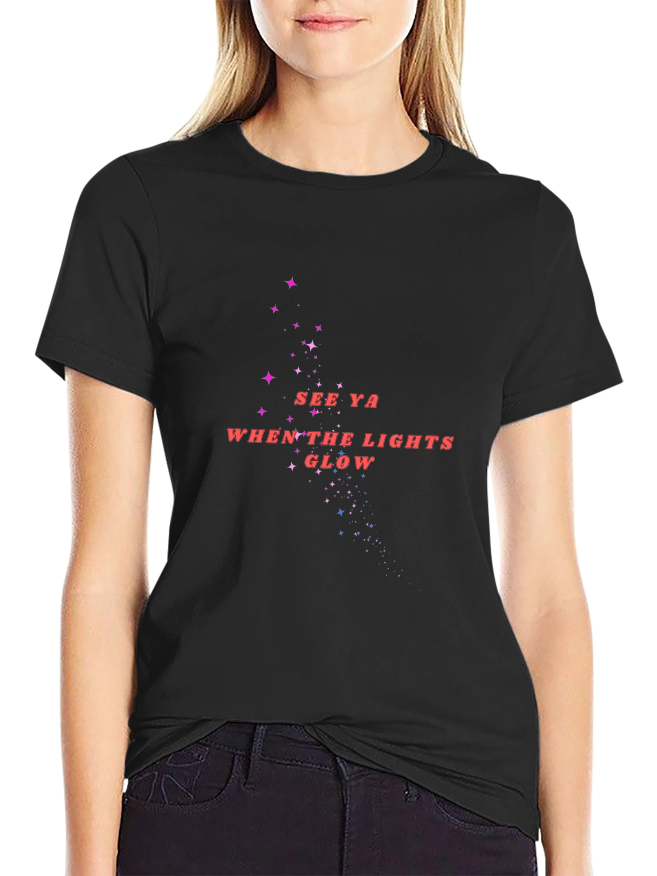 See Ya When the Lights Glow Black T-Shirt