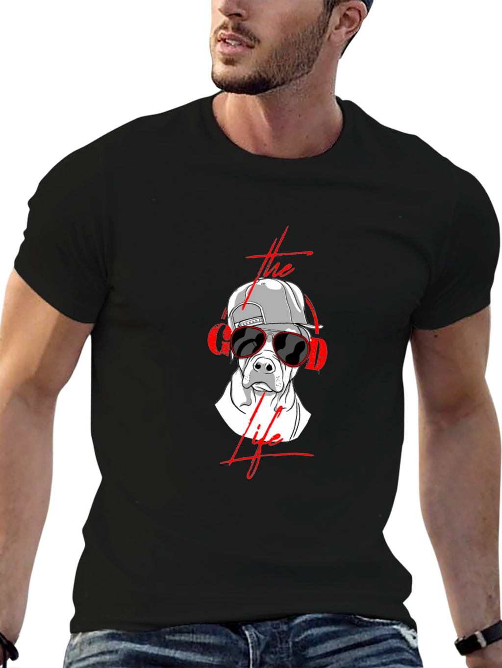 The Good Life Graphic Tee - Dog in Sunglasses