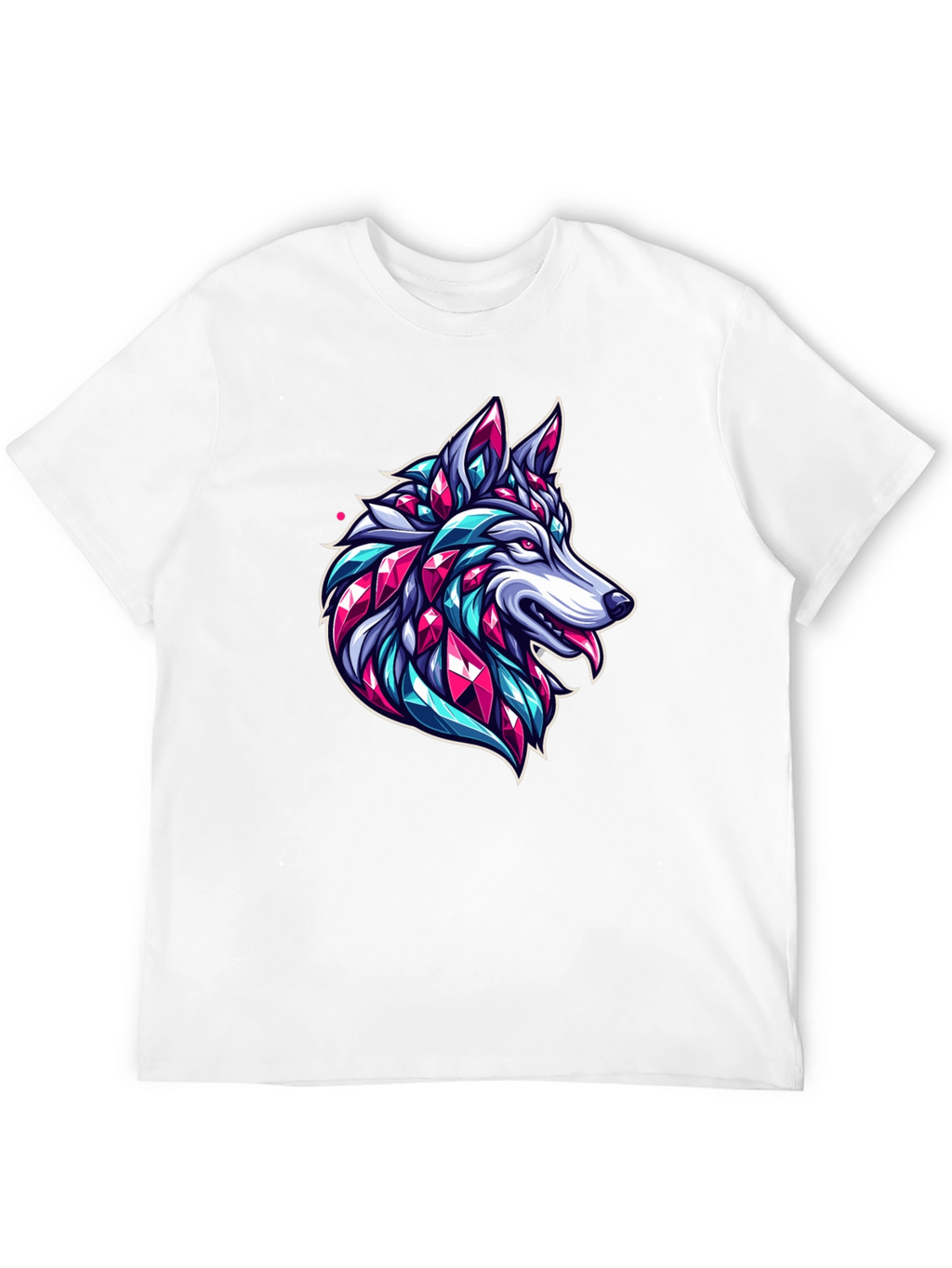 Geometric Wolf Graphic Black T-Shirt