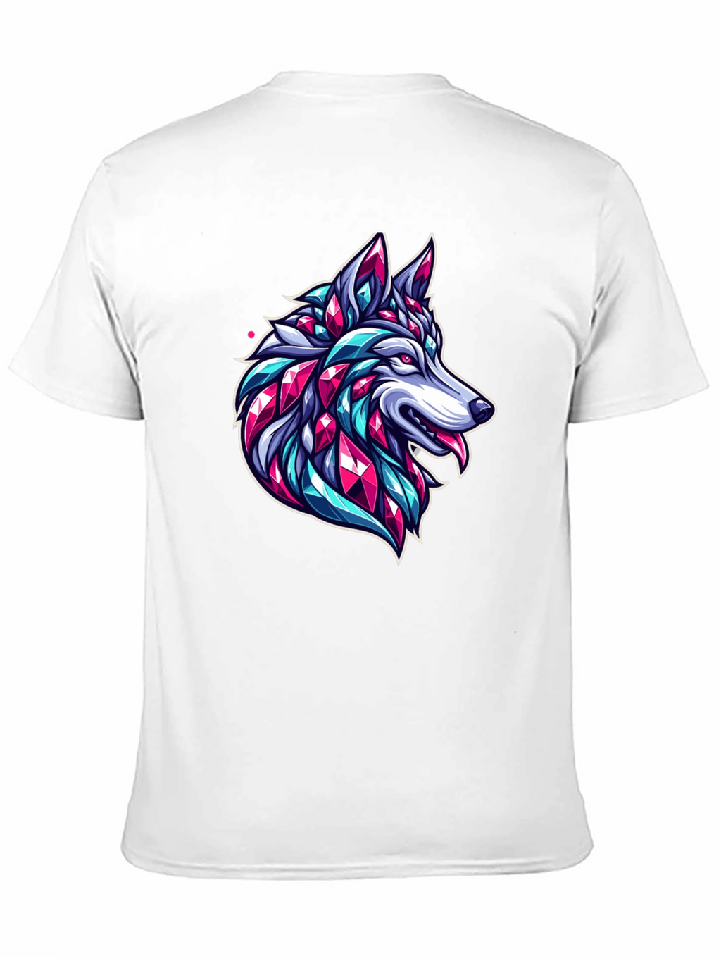 Geometric Wolf Graphic Black T-Shirt