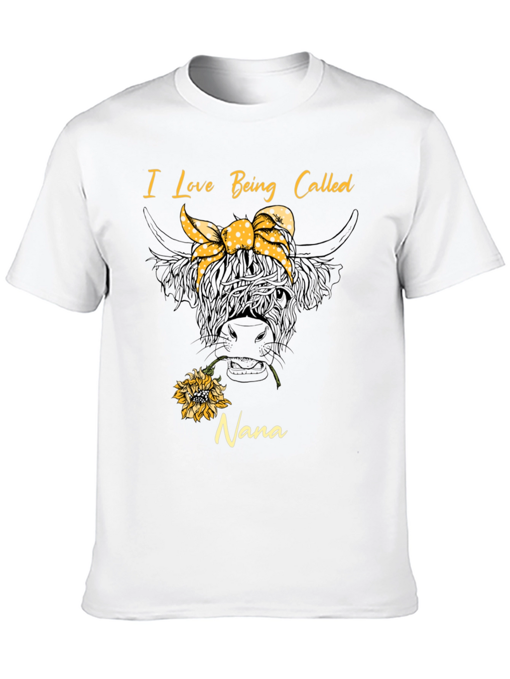 I Love Being Called Nana T-Shirt Cow Sunflower Tee