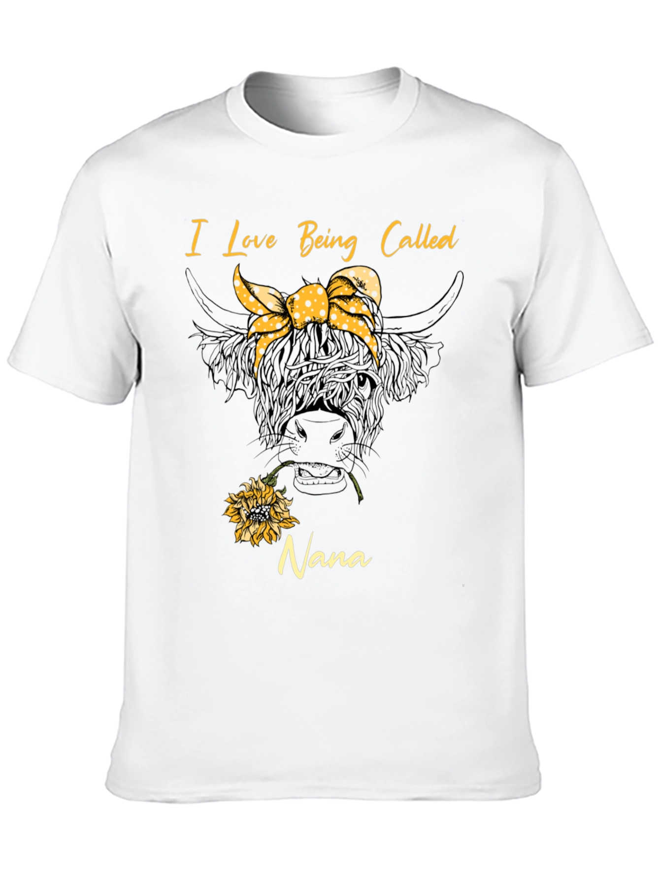 I Love Being Called Nana T-Shirt Cow Sunflower Tee