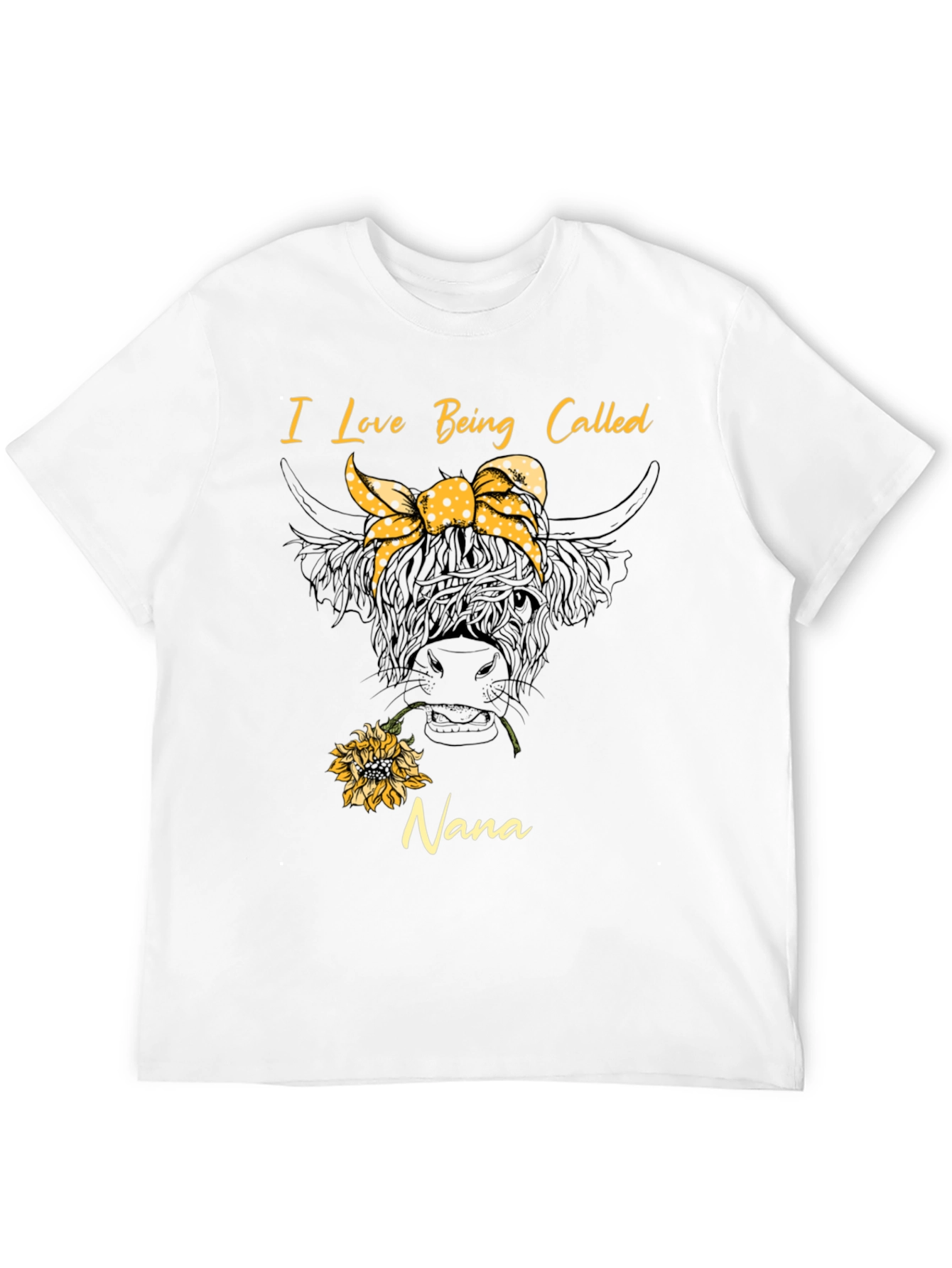 I Love Being Called Nana T-Shirt Cow Sunflower Tee
