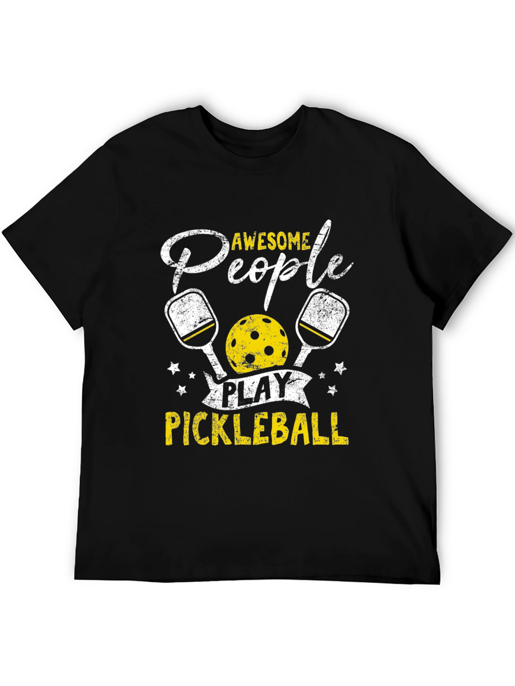 Awesome People Play Pickleball Black T-Shirt