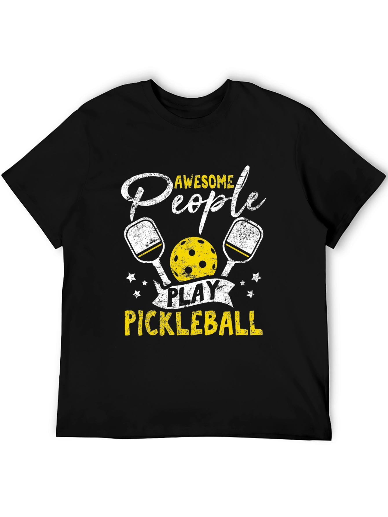 Awesome People Play Pickleball Black T-Shirt