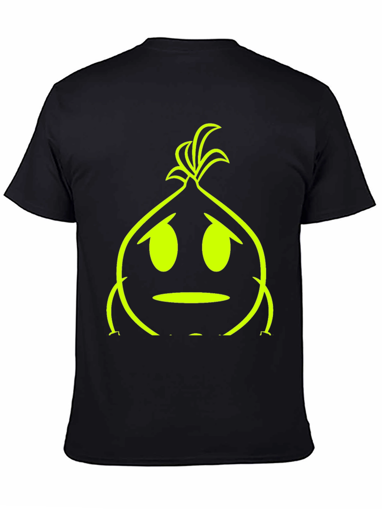 Sad Onion Graphic Tee - Black Cotton T-Shirt