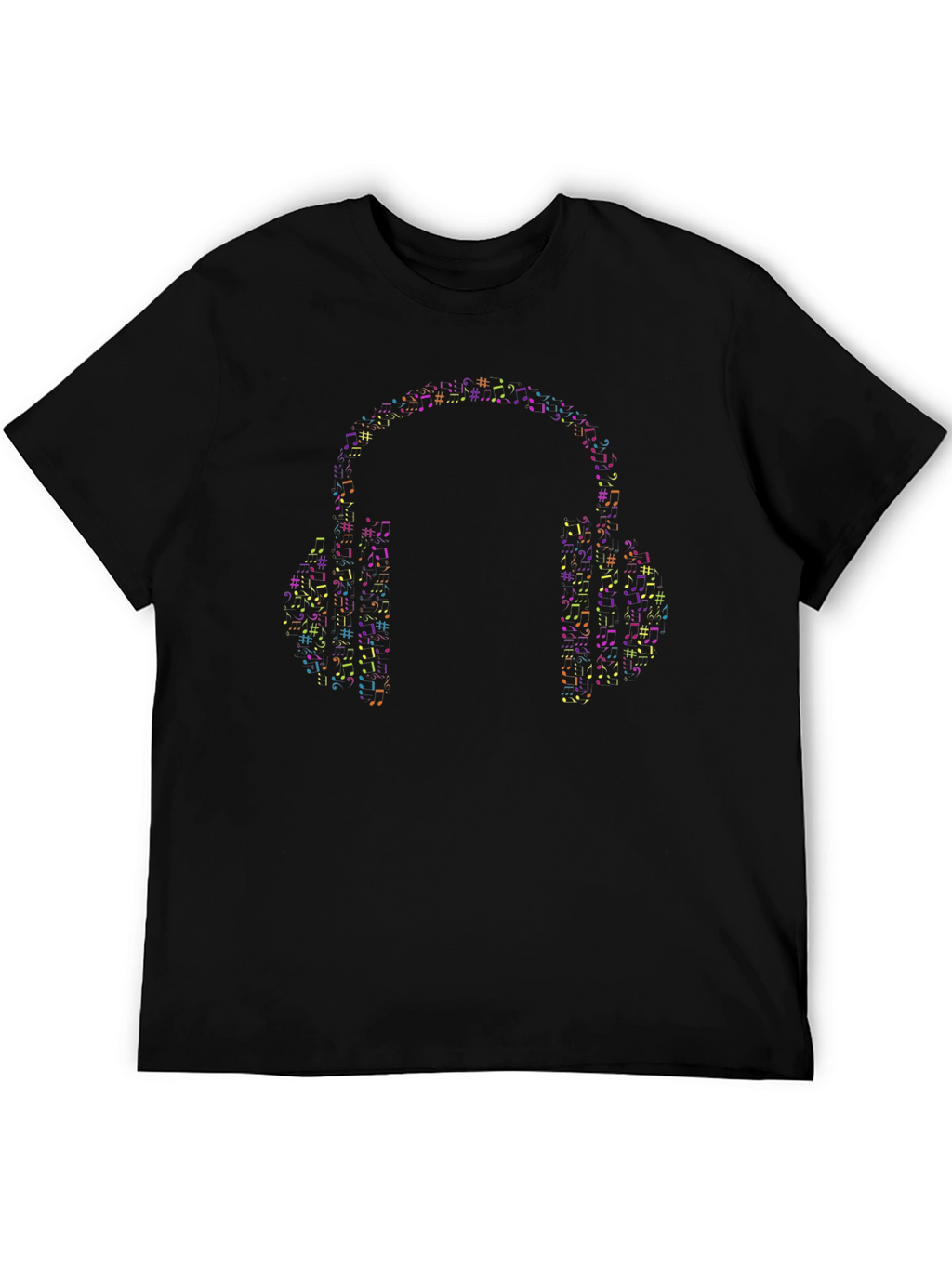 Musical Headphones Graphic Tee - Black