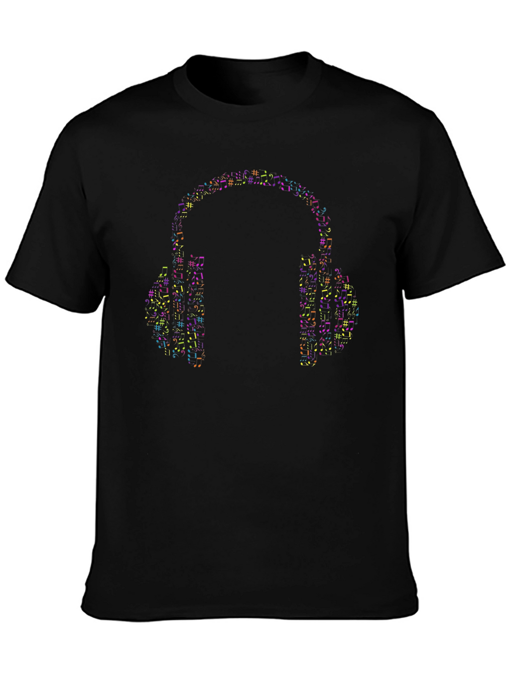 Musical Headphones Graphic Tee - Black