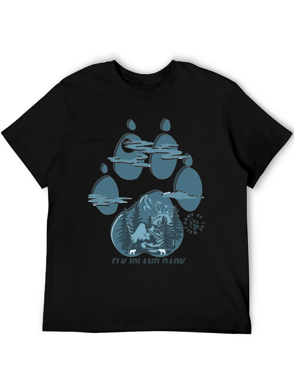 Elk Island Park Wolf Paw Print Graphic T-Shirt