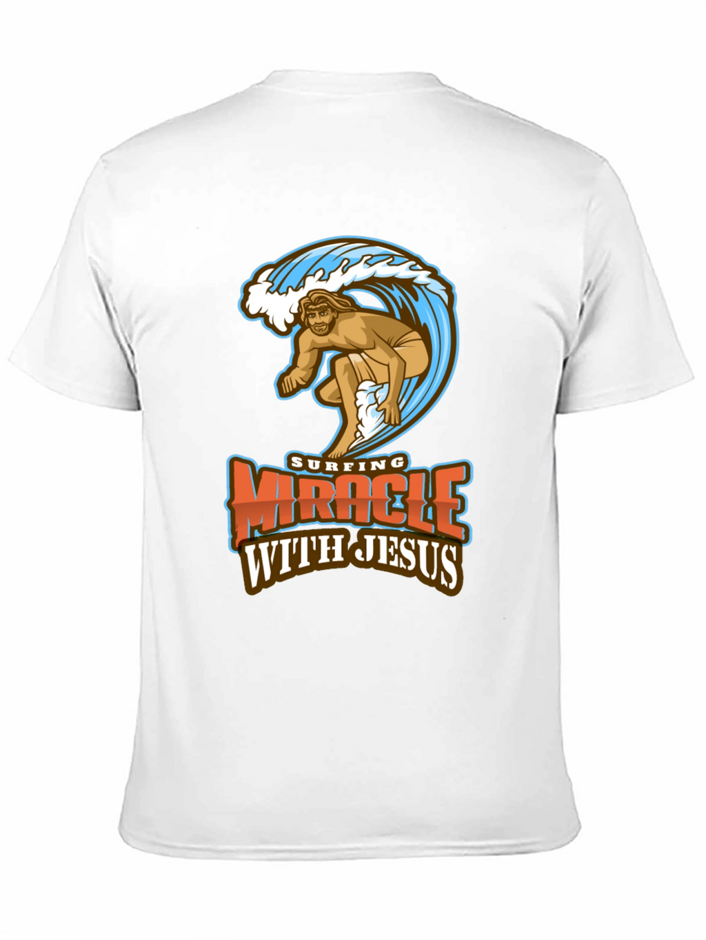 Surfing Miracle with Jesus Graphic T-Shirt
