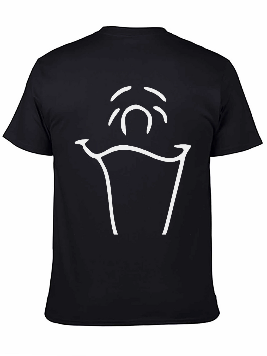 Minimalist Ghost Graphic Black T-Shirt
