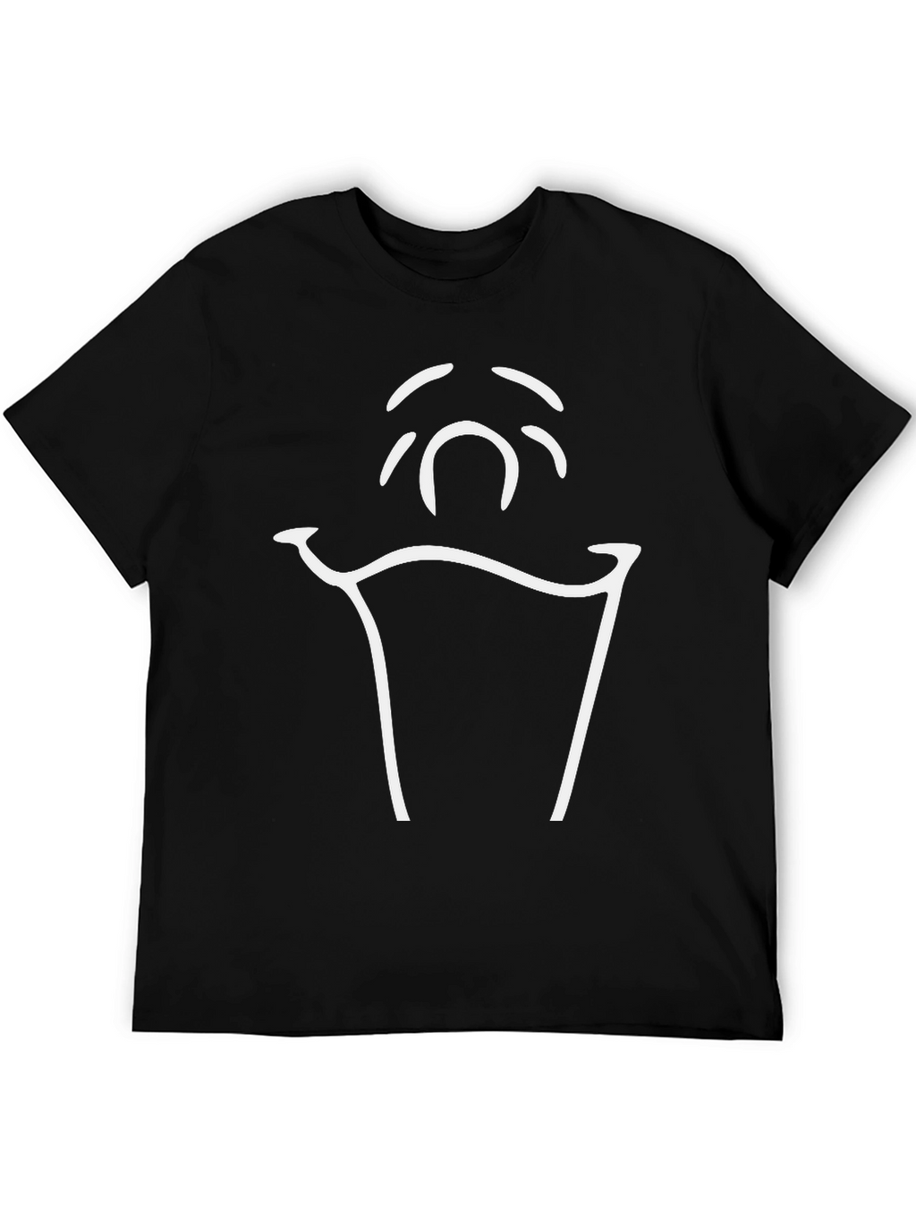 Minimalist Ghost Graphic Black T-Shirt
