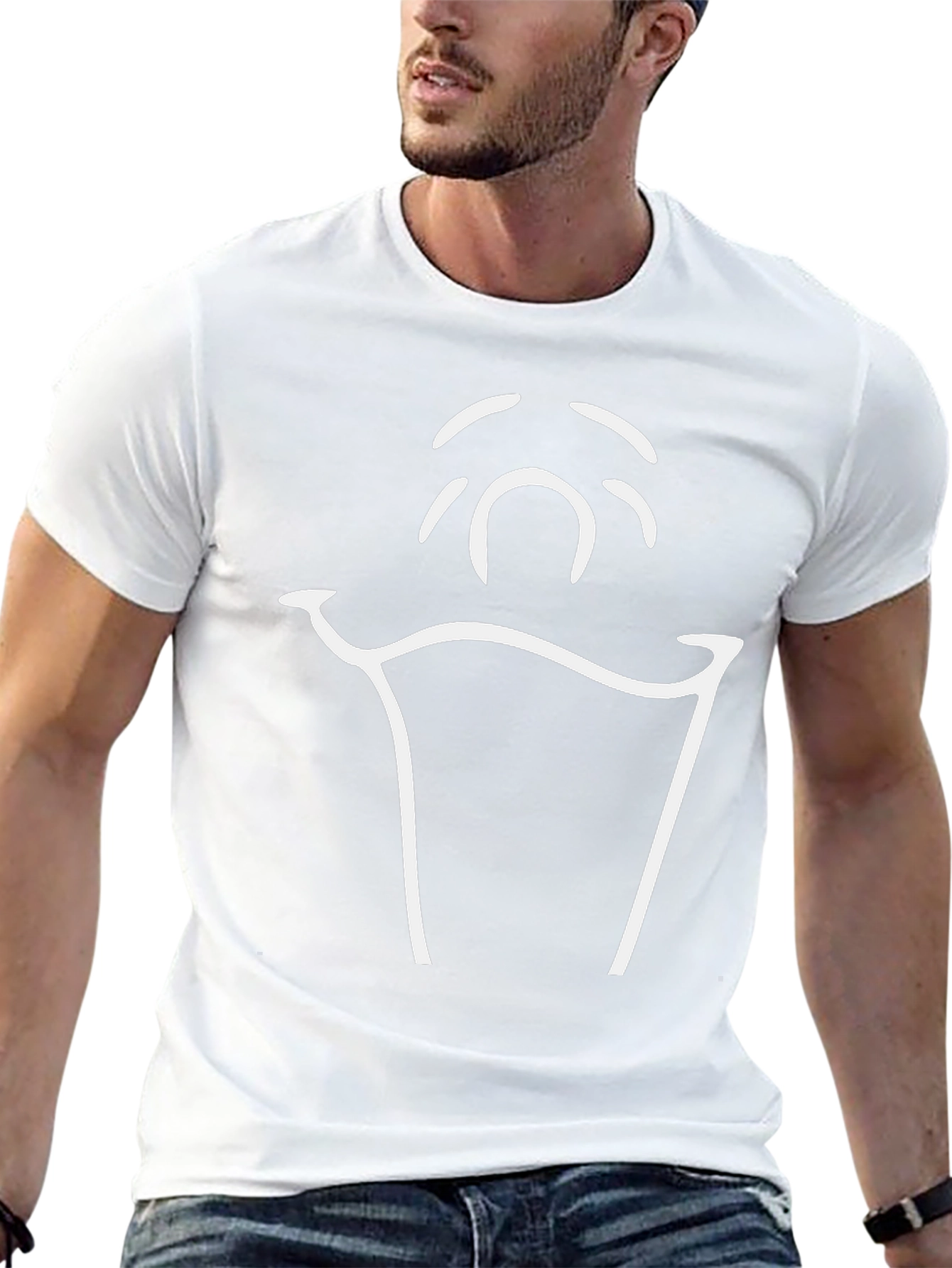 Minimalist Ghost Graphic Black T-Shirt