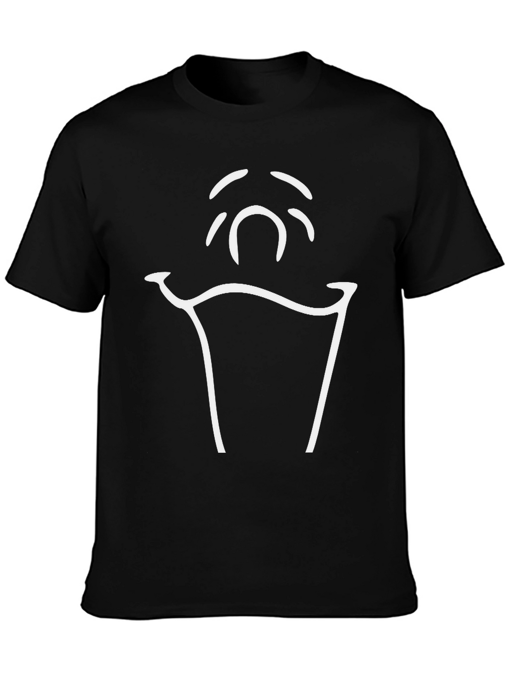 Minimalist Ghost Graphic Black T-Shirt