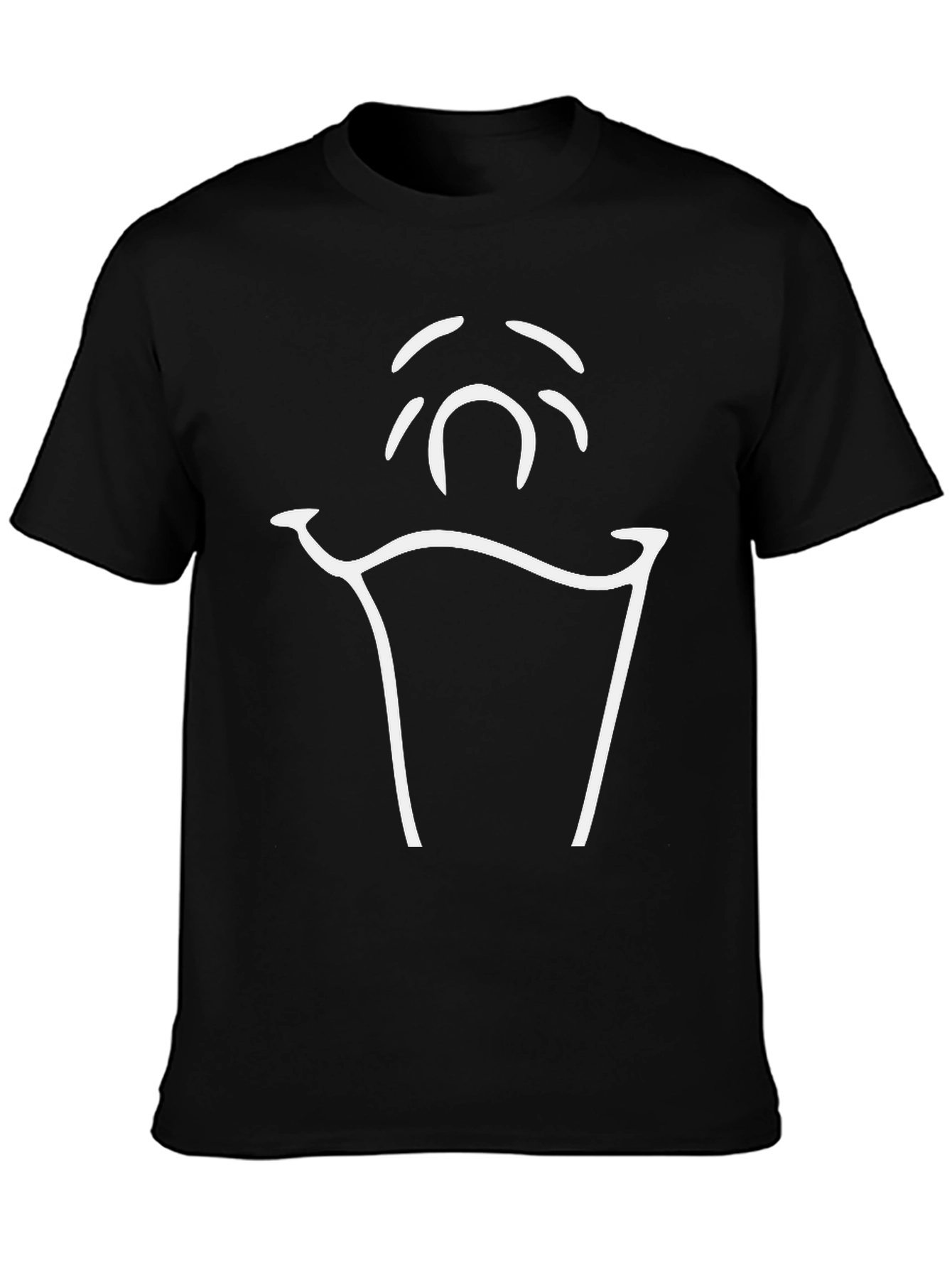 Minimalist Ghost Graphic Black T-Shirt