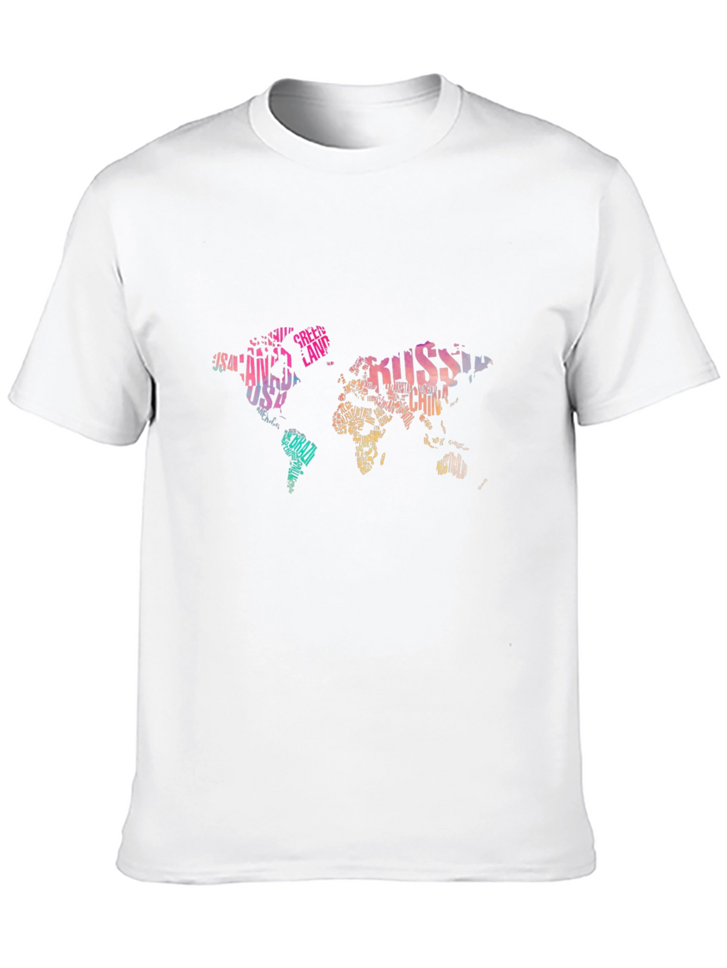 World Map Graphic Tee - Country Names T-Shirt