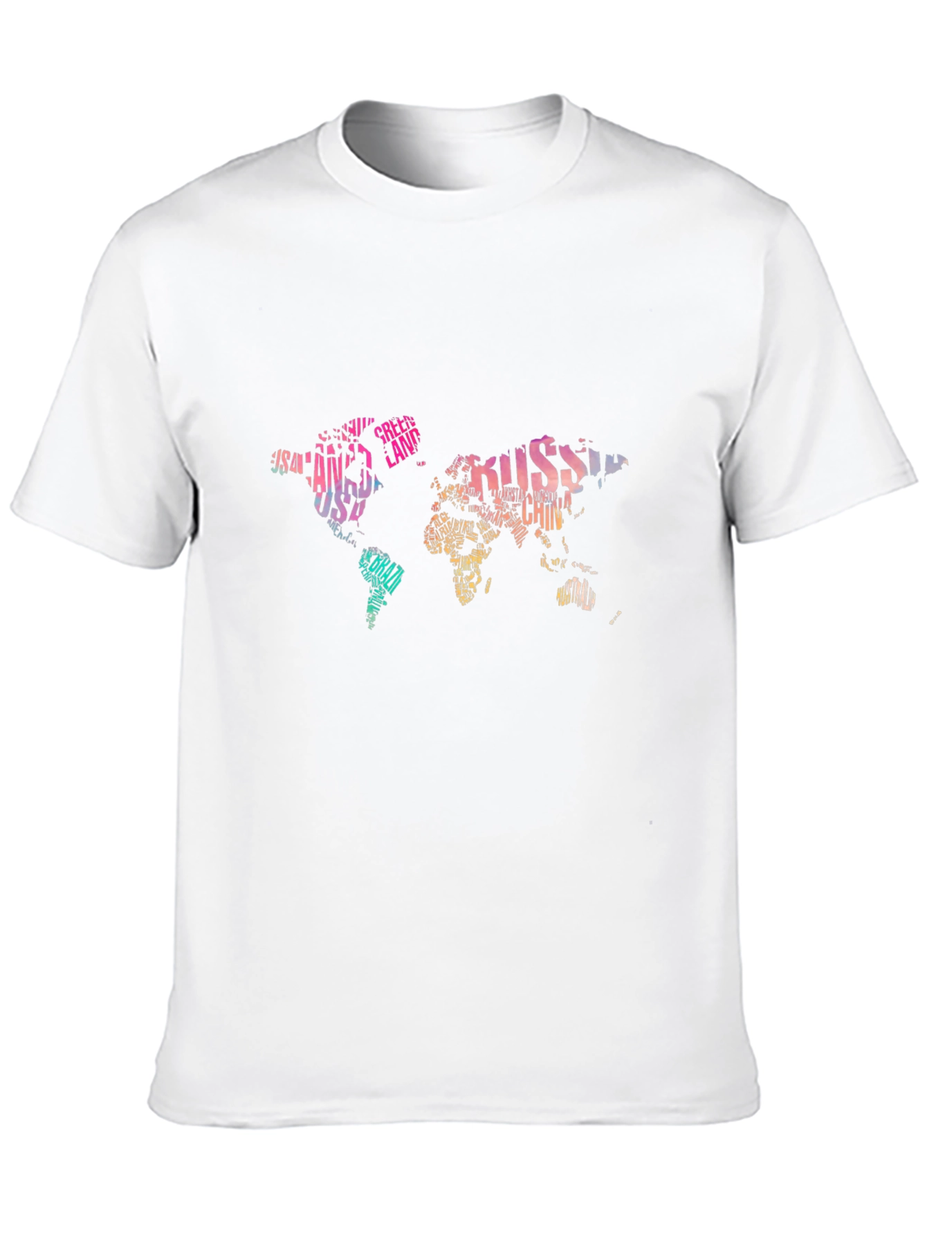 World Map Graphic Tee - Country Names T-Shirt
