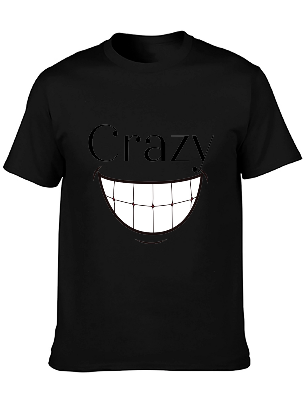 Crazy Smile Graphic Print T-Shirt - Black