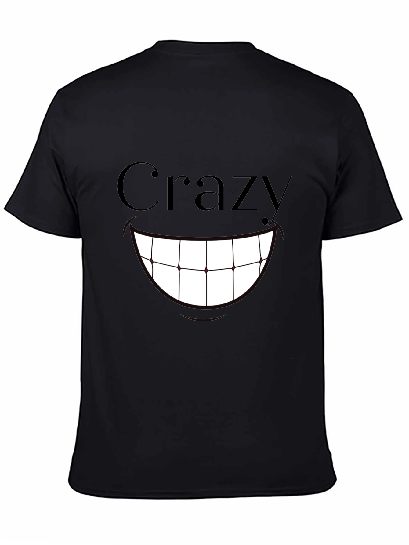 Crazy Smile Graphic Print T-Shirt - Black