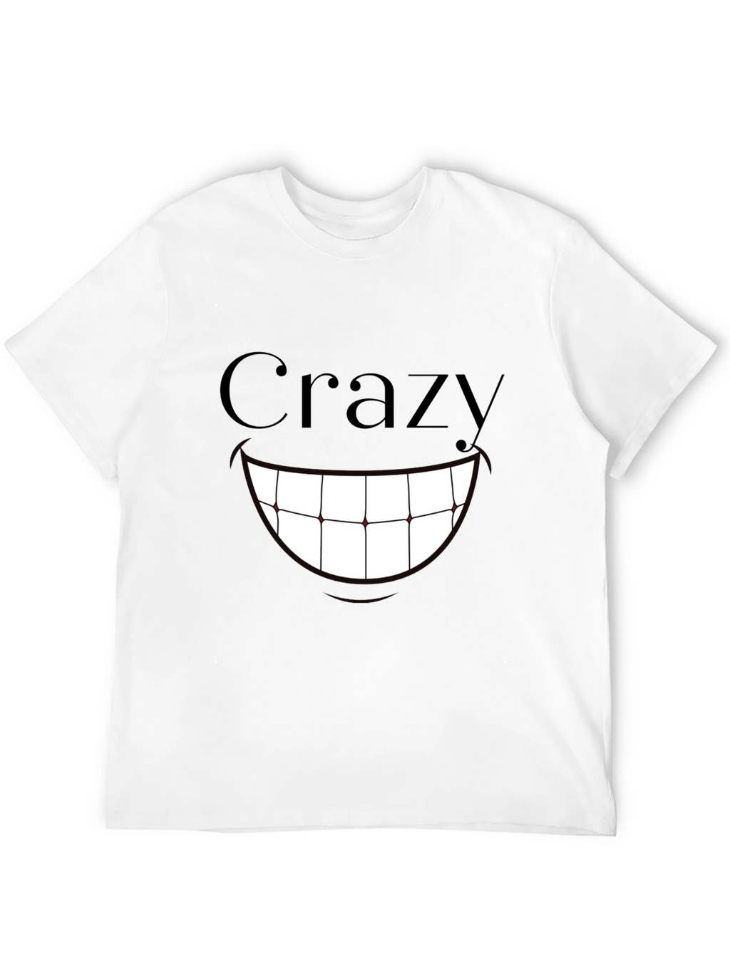 Crazy Smile Graphic Print T-Shirt - Black