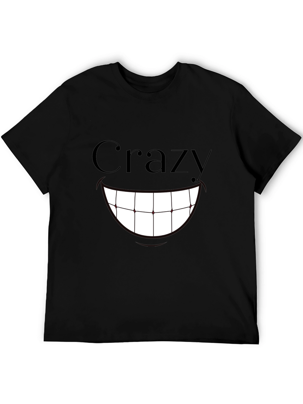Crazy Smile Graphic Print T-Shirt - Black