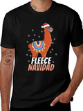 Fleece Navidad T-Shirt - Festive Llama Tee