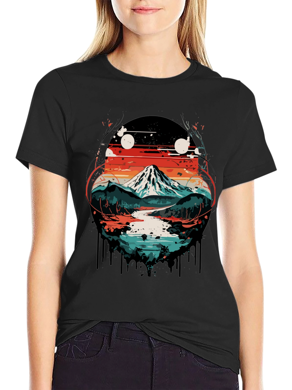 Mountain Landscape Graphic Print T-Shirt