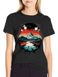 Mountain Landscape Graphic Print T-Shirt