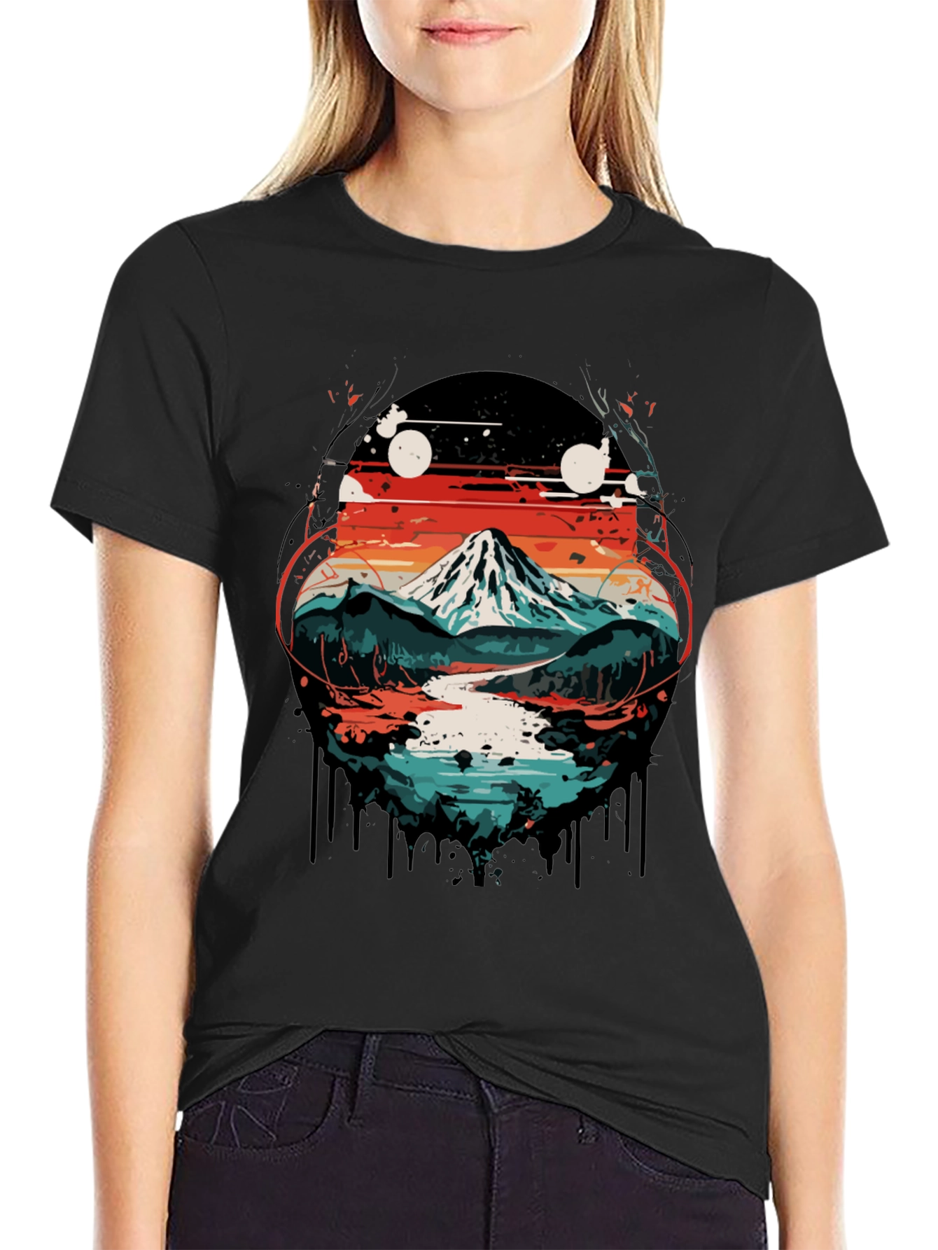 Mountain Landscape Graphic Print T-Shirt