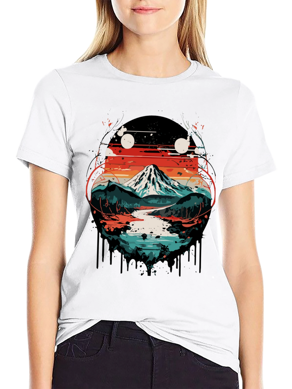 Mountain Landscape Graphic Print T-Shirt