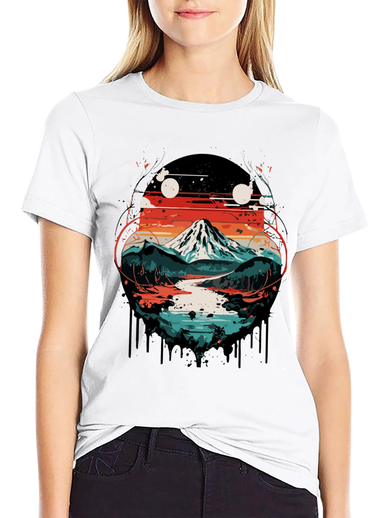 Mountain Landscape Graphic Print T-Shirt