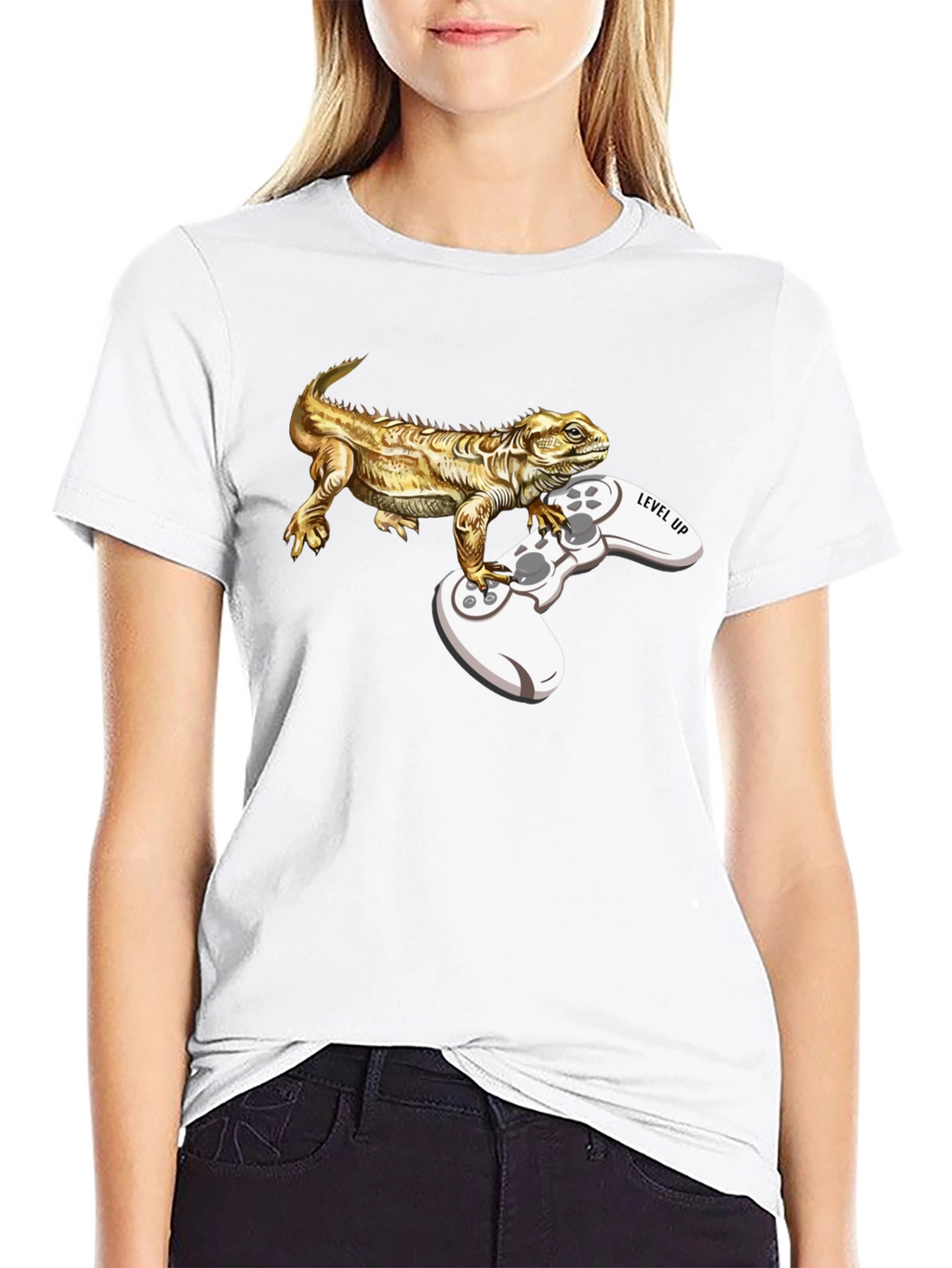 Level Up Lizard Gamer T-Shirt