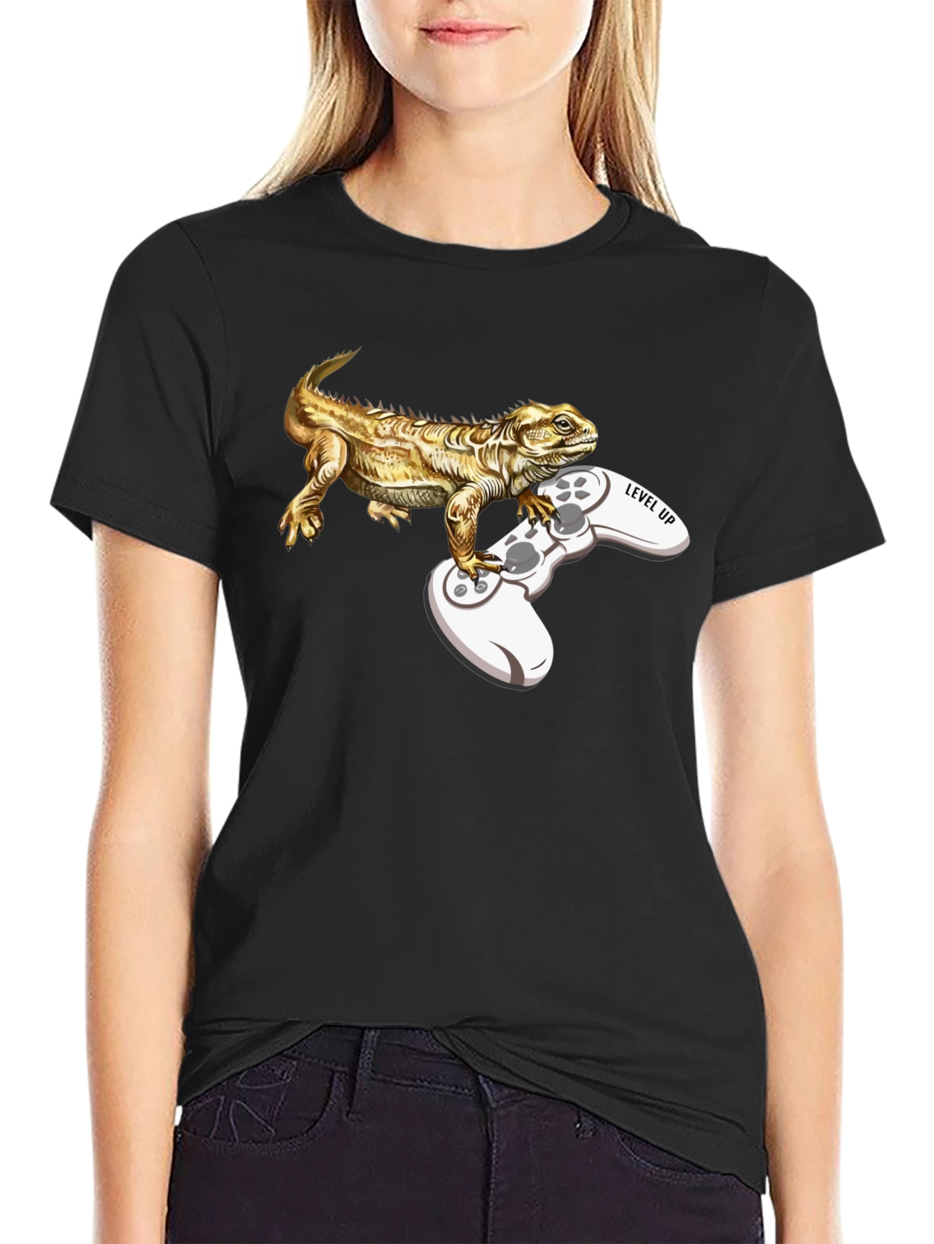 Level Up Lizard Gamer T-Shirt