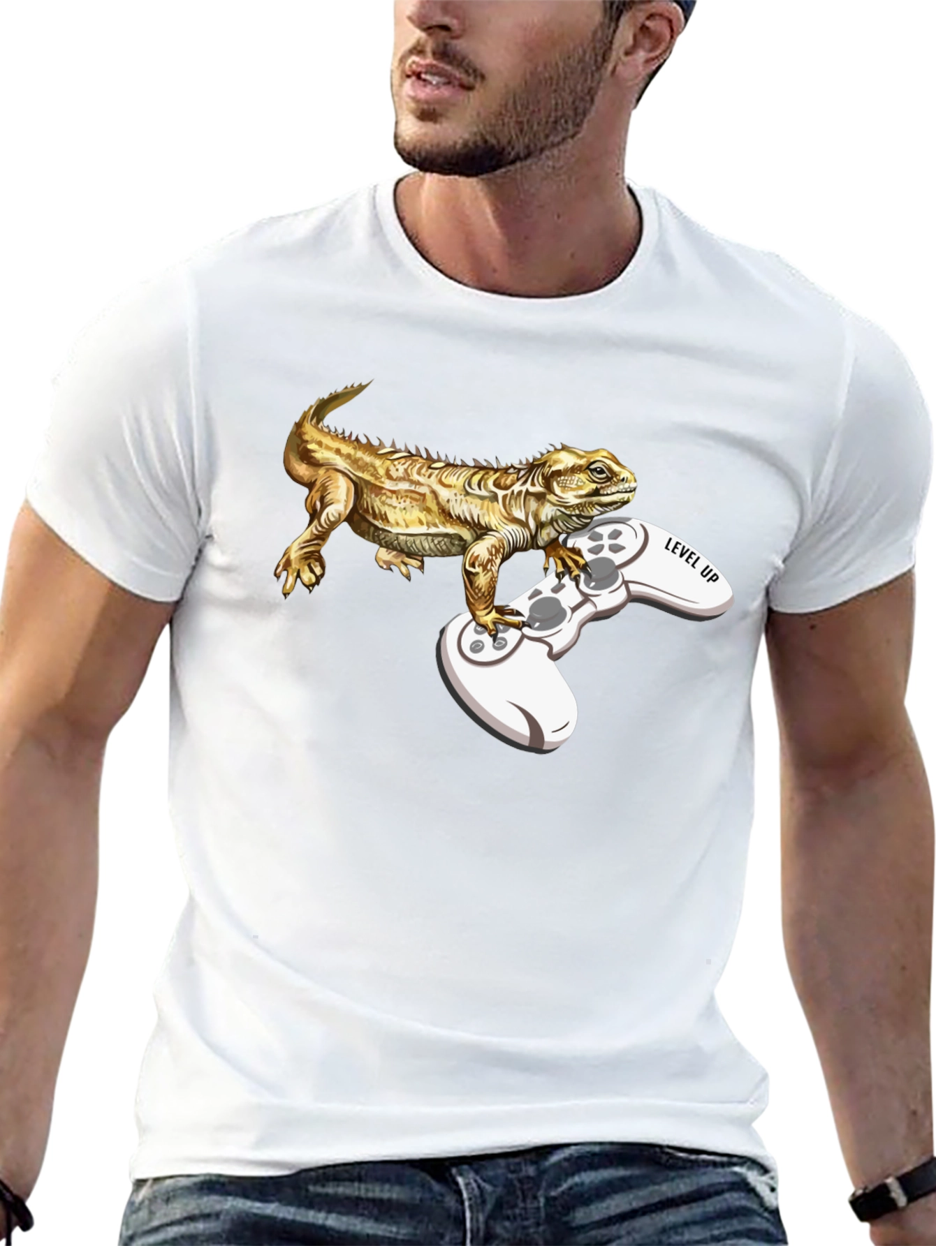 Level Up Lizard Gamer T-Shirt