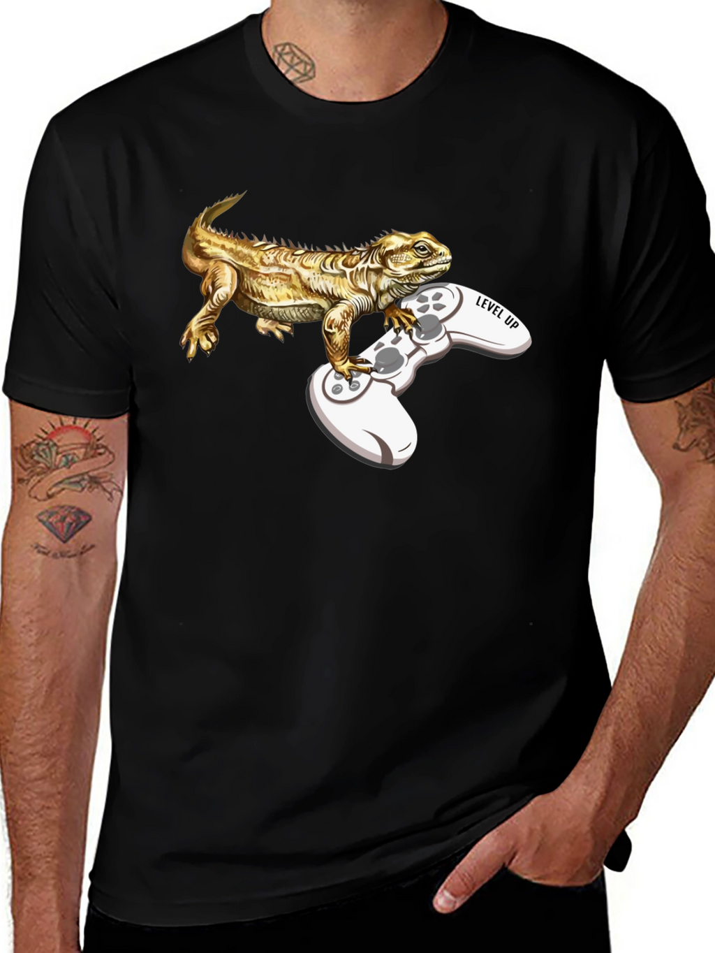 Level Up Lizard Gamer T-Shirt
