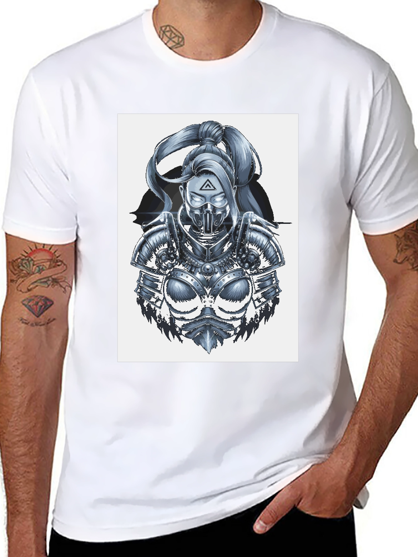 Warrior Woman T-Shirt: Metallic Armor Graphic Tee