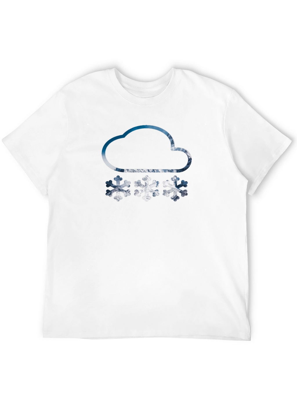 Snowy Cloud Graphic Tee - Black Cotton Blend