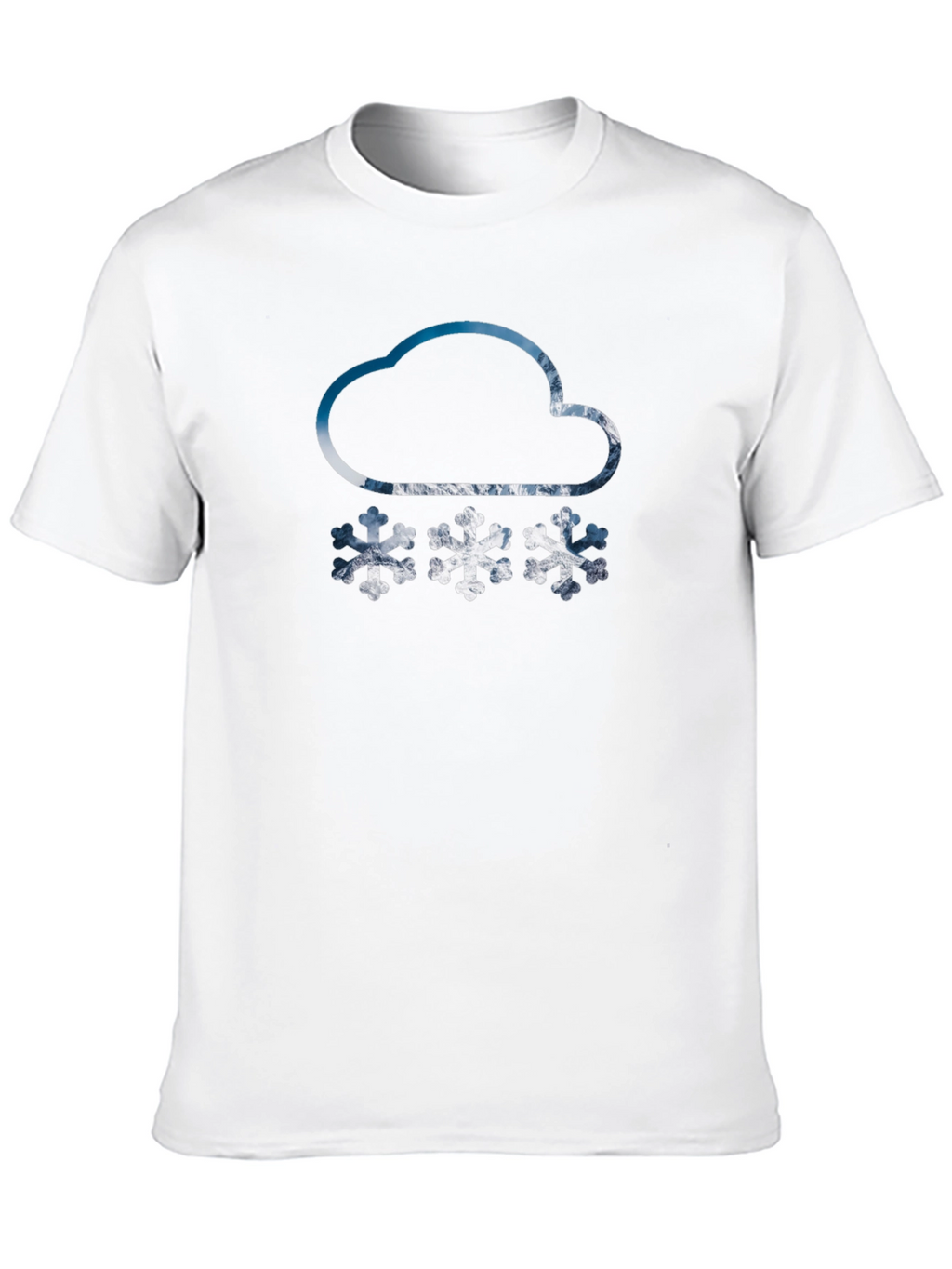 Snowy Cloud Graphic Tee - Black Cotton Blend