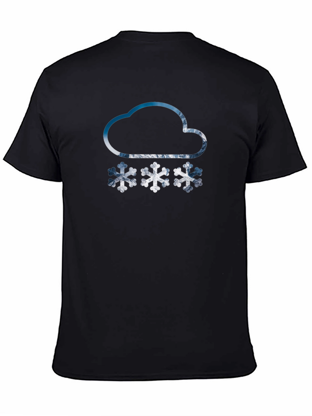 Snowy Cloud Graphic Tee - Black Cotton Blend