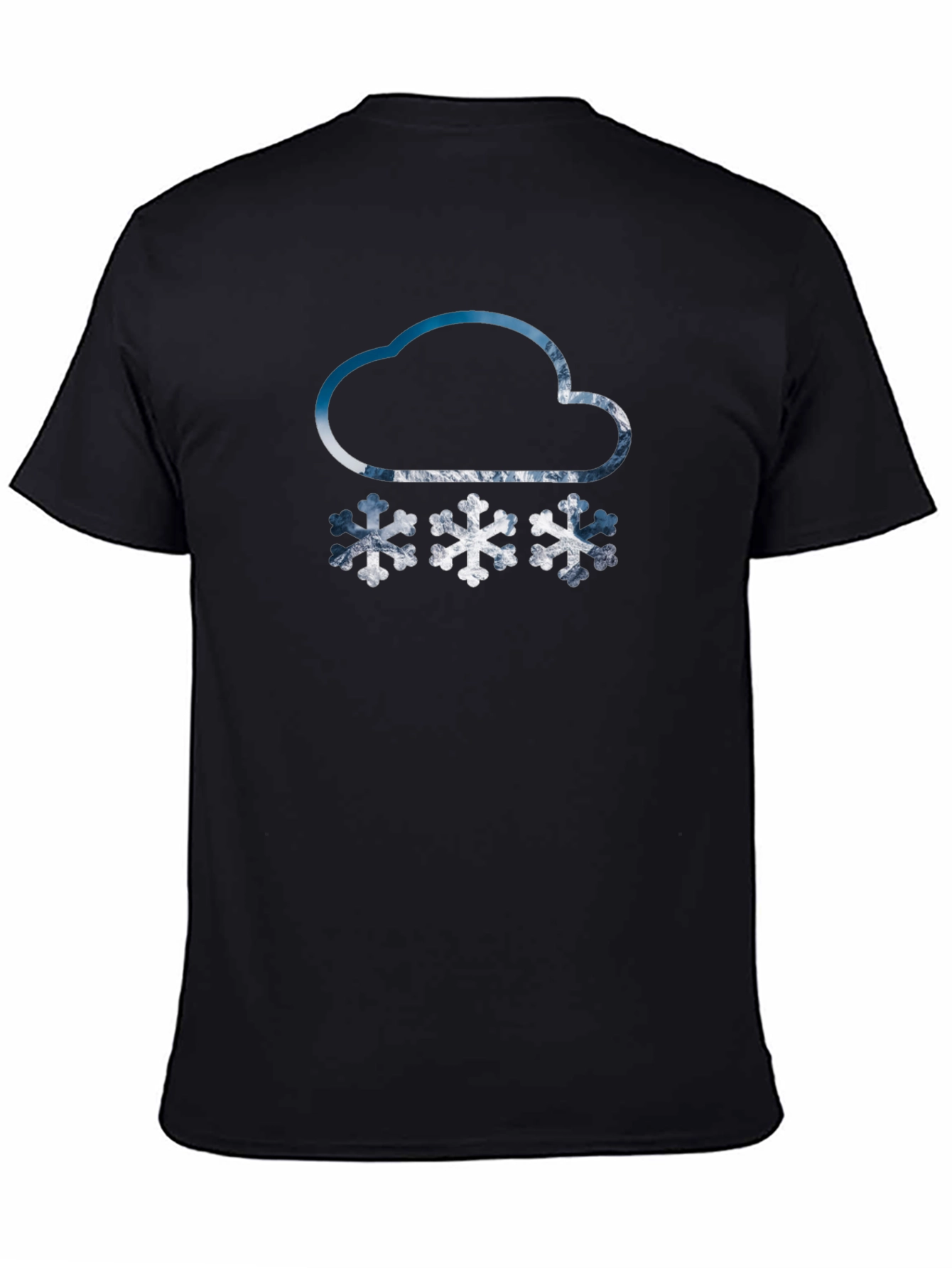 Snowy Cloud Graphic Tee - Black Cotton Blend