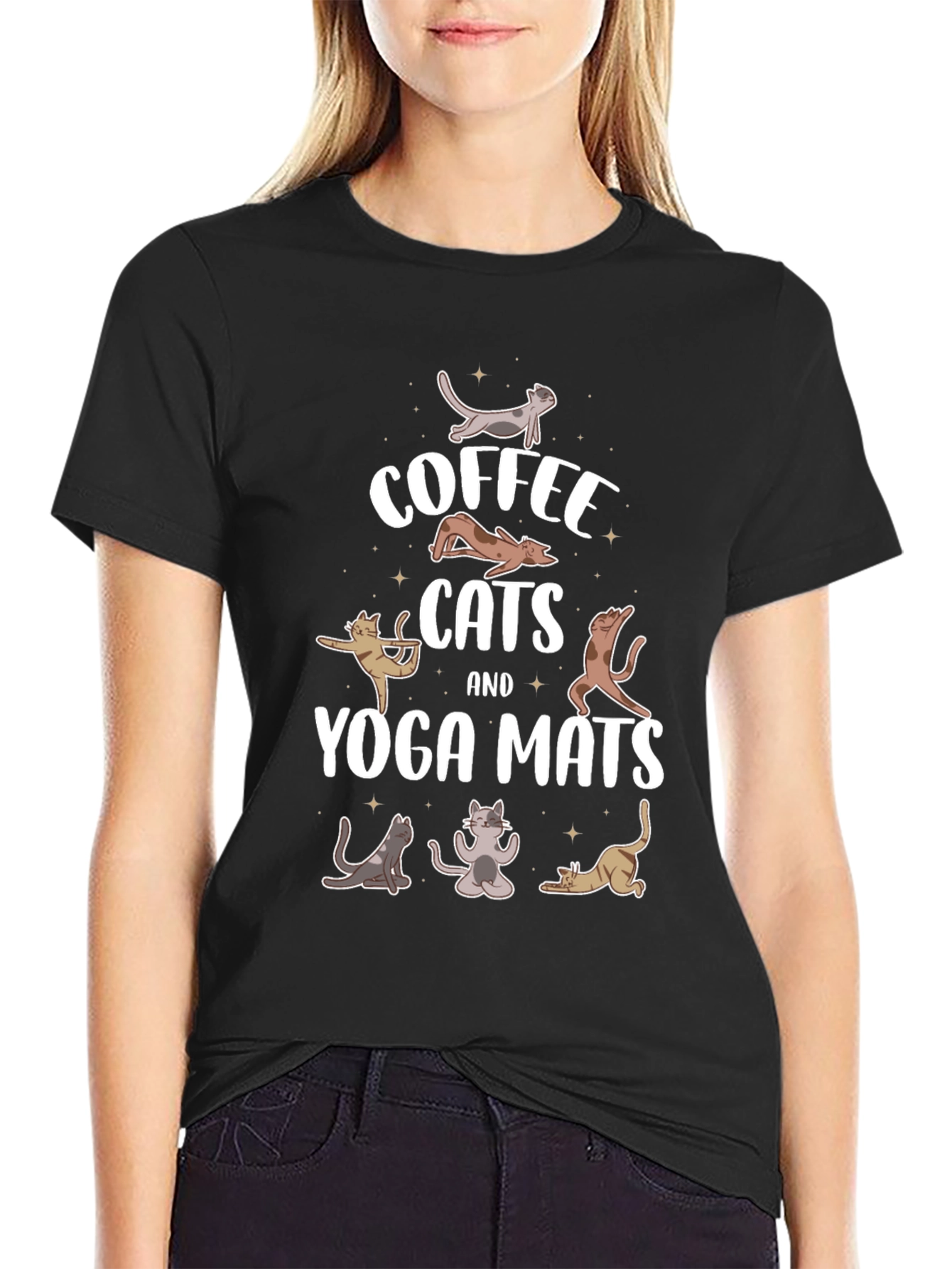 Coffee Cats & Yoga Mats T-Shirt