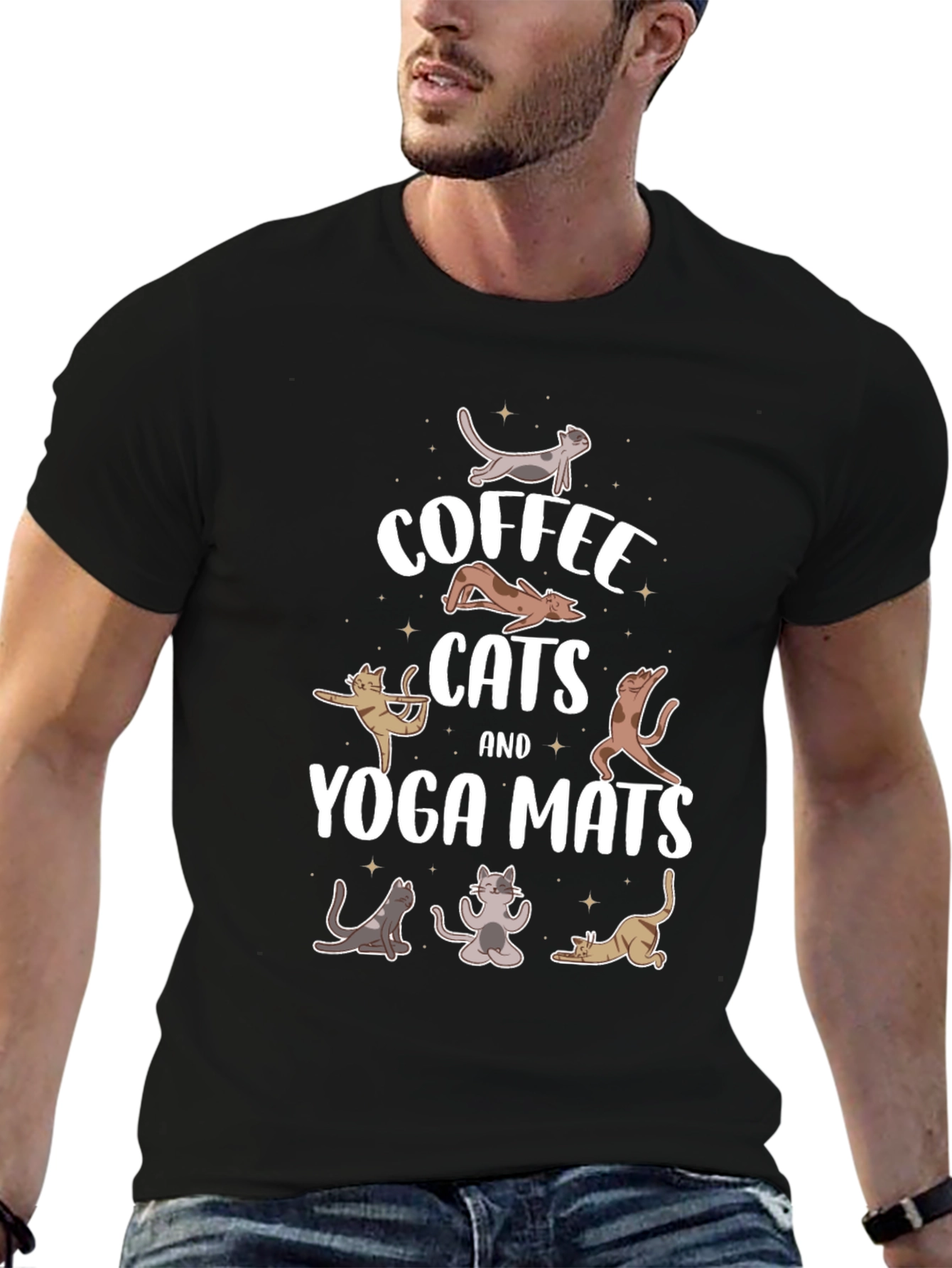 Coffee Cats & Yoga Mats T-Shirt