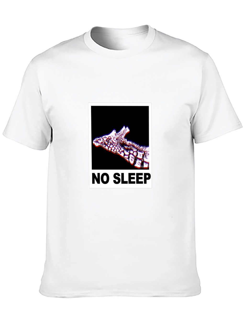 No Sleep Giraffe Graphic Tee - Black Cotton T-Shirt