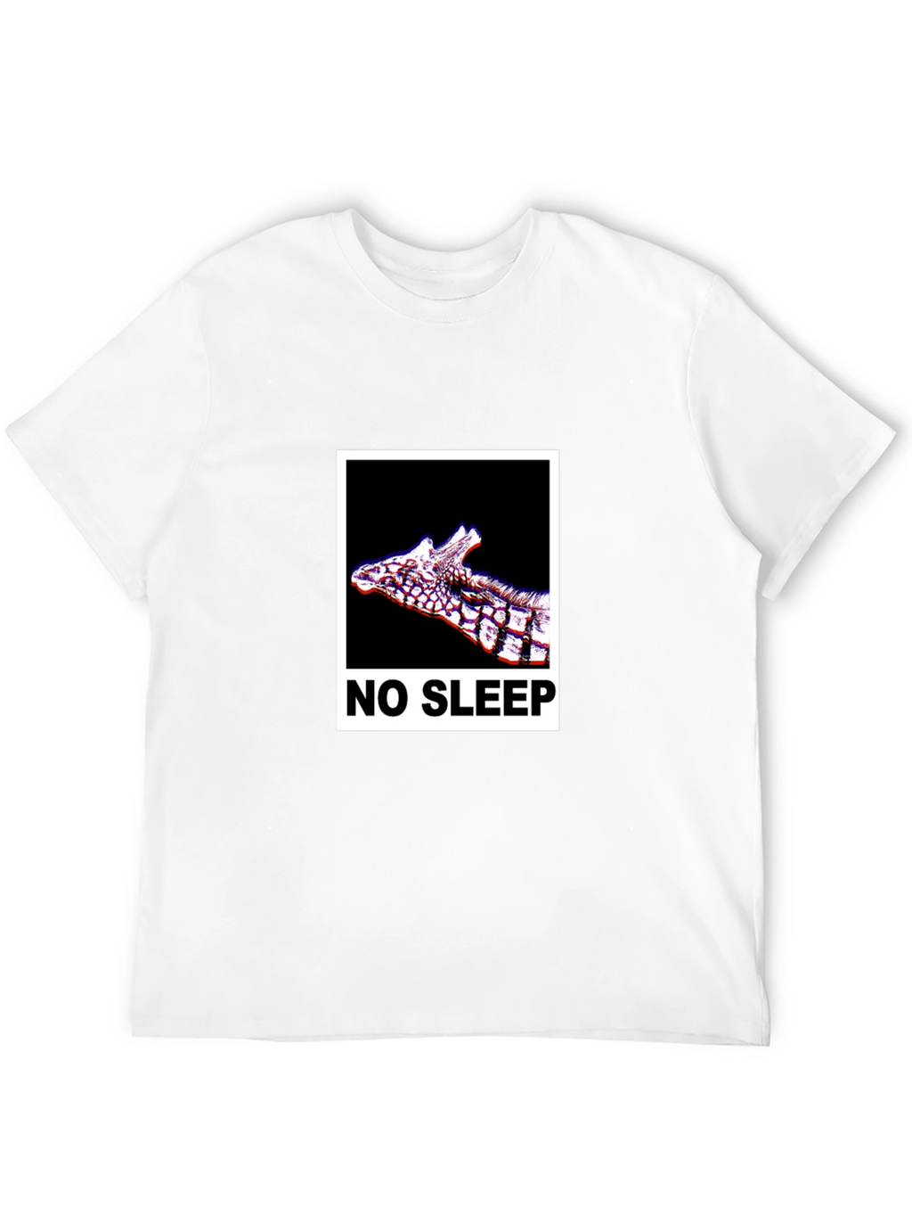 No Sleep Giraffe Graphic Tee - Black Cotton T-Shirt