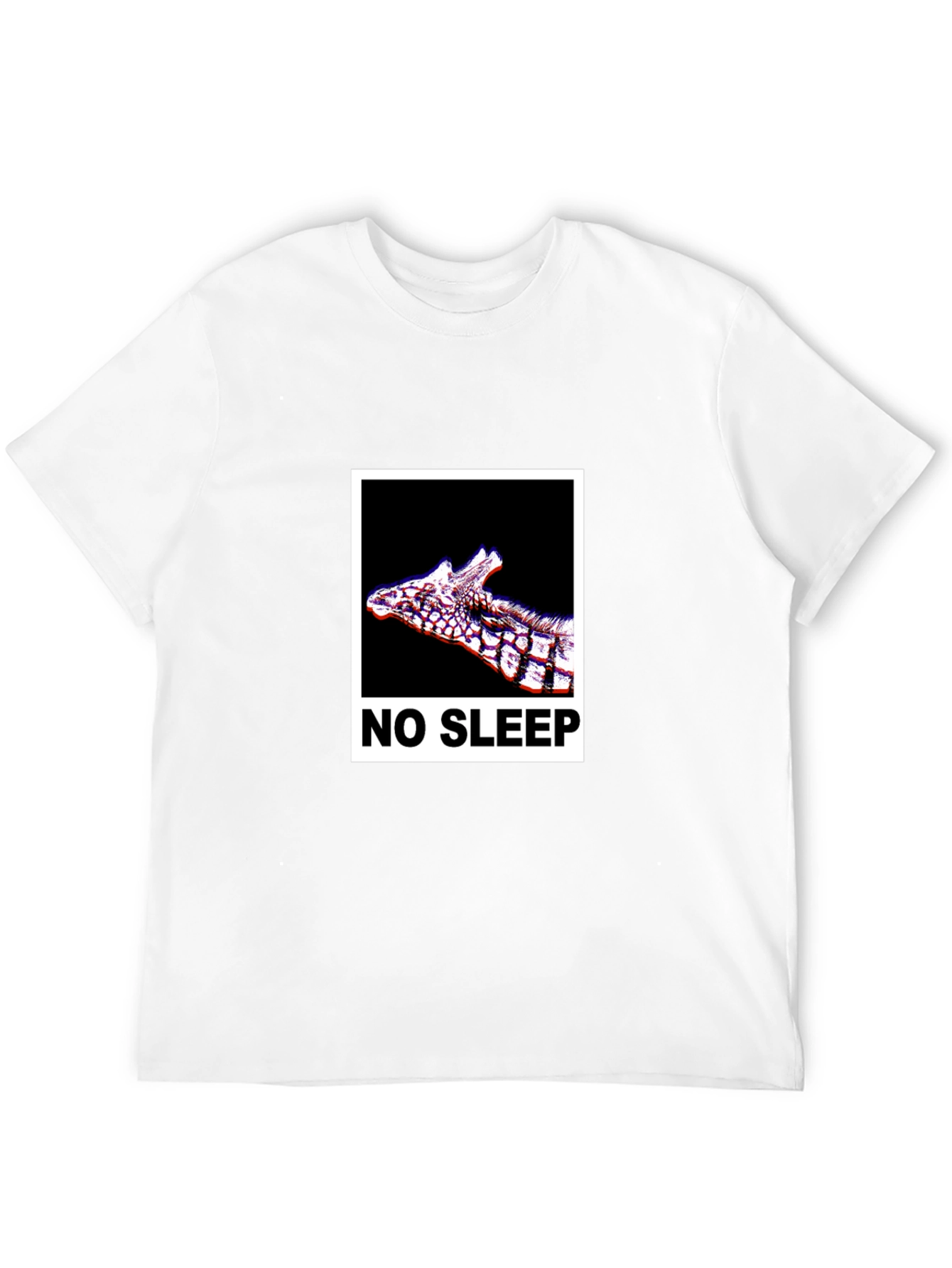 No Sleep Giraffe Graphic Tee - Black Cotton T-Shirt
